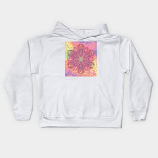 Beautiful kaleidoscope in pink with texture Kids Hoodie